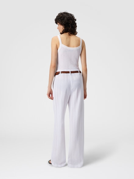 Maßgeschneiderte Hose mit Zickzackmuster, Weiß  - DS25WI01BR00JC10601