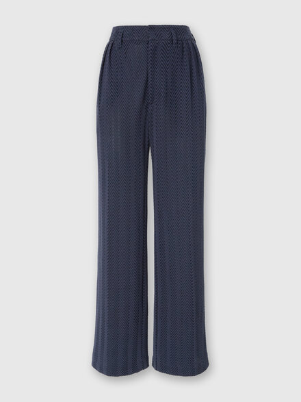 Pantalón sastrero con motivo zigzag, Azul Oscuro - DS25WI01BR00JC94019
