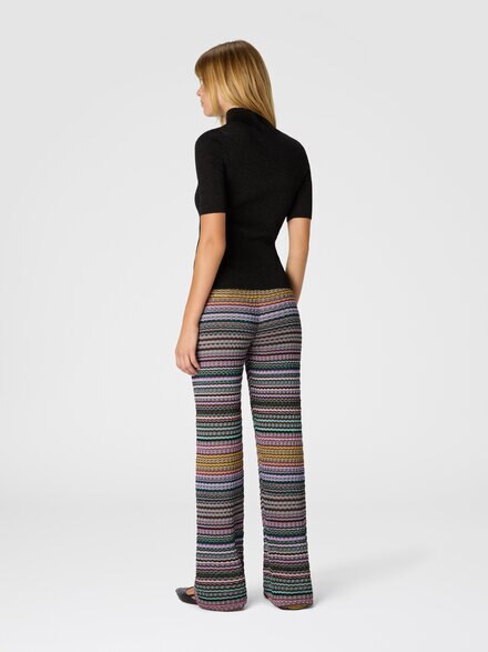 Straight long pants with stripes, Multicoloured  - DS25WI0JBK01CELM04G