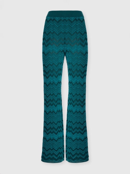 Straight Long Pants in Chevron Pattern, Green - DS25WI0JBK01CPS615L