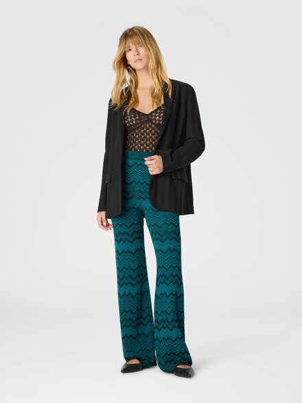 Straight long pants in chevron pattern, Green - DS25WI0JBK01CPS615L