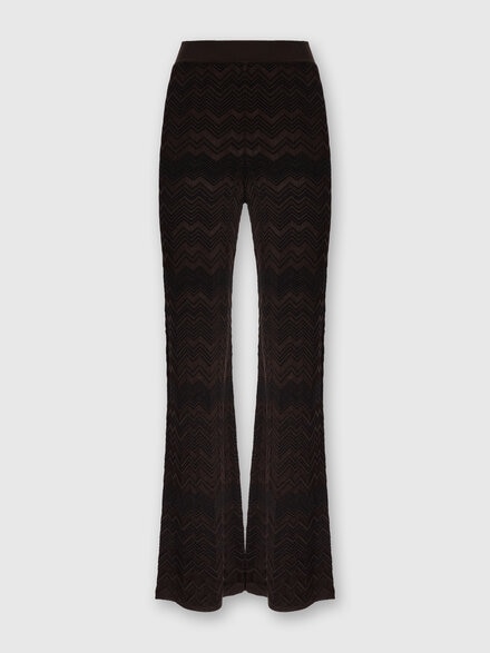 Lange, gerade Hose aus Chevronstoff, Braun - DS25WI0JBK01CPS80E1