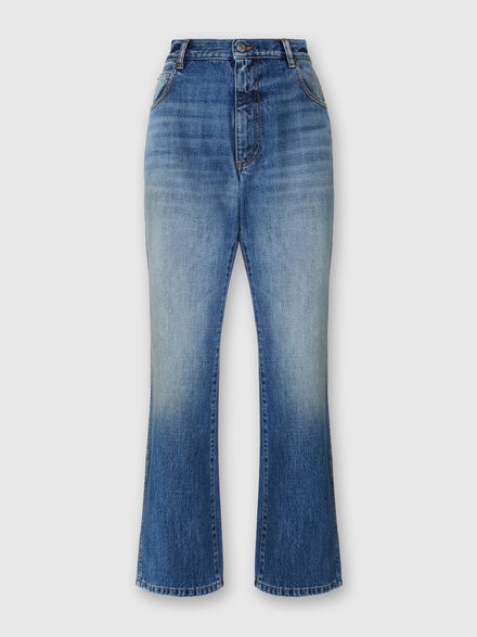 Vaquero de cinco bolsillos talle medio lavado, Azul Oscuro - DS25WI0NBW00YNS72NB