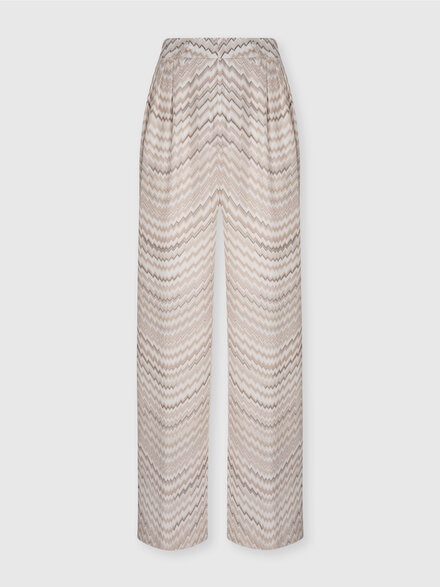 Pantalón sastrero talle medio con zigzag, Blanco  - DS25WI0OBC005DS01HS