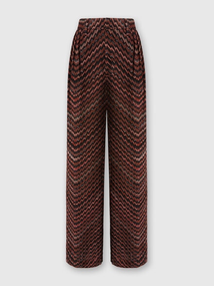 Pantalón sastrero talle medio con zigzag, Negro & Marròn - DS25WI0OBC005DS4174