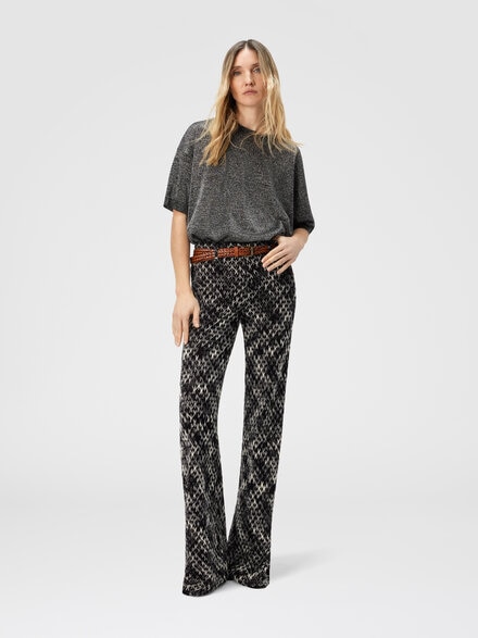 Palazzo-Hose aus Flammspitze, Braun - DS25WI0QBR012NS80DO