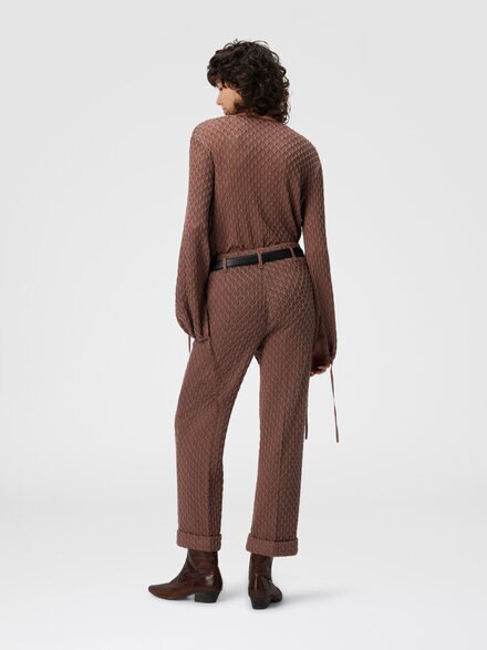 Pantalón tapered de encaje trabajado, Beige - DS25WI0UBR012J81314