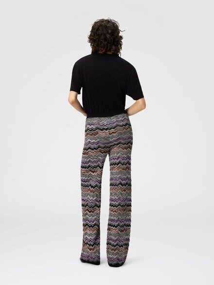 Lange, gerade Hose aus englischem Strick, Mehrfarbig  - DS25WI0VBK01C6SM9SP