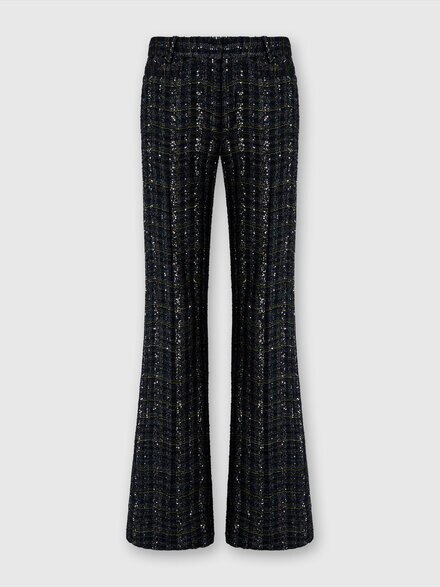 Pantalón sastre masculino en cuadros y motivo ondulado, Blau - DS25WI0ZBC005WS91R5