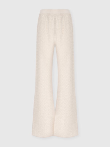 Chevron lamé knit trousers, Beige - DS25WI13BK01B7S01J9