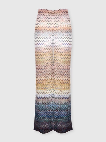 Pantalon palazzo en chevron, Bleu - DS25WI1ABR0144S72O4