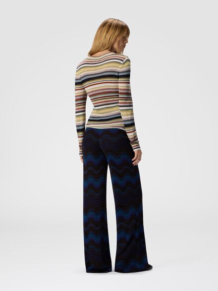 Pantalón palazzo con motivo ondulado, Gelb & Braun - DS25WI1ABR014CS91R7