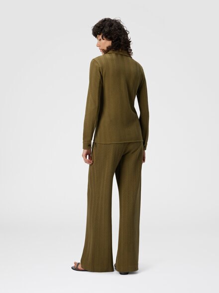 Slim shirt with zigzag pattern, Green - DS25WJ01BR012290622