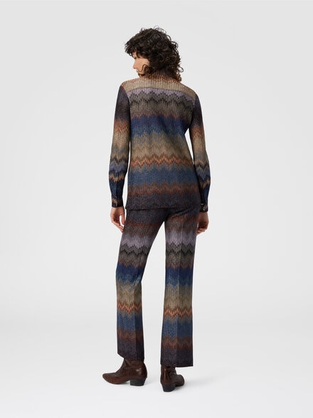 Viscose shirt with snake pattern, Blue - DS25WJ0IBR012KS72LF