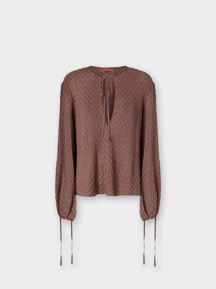Crew Neck Blouse in Wool Blend, Beige - DS25WJ0KBR012J81314