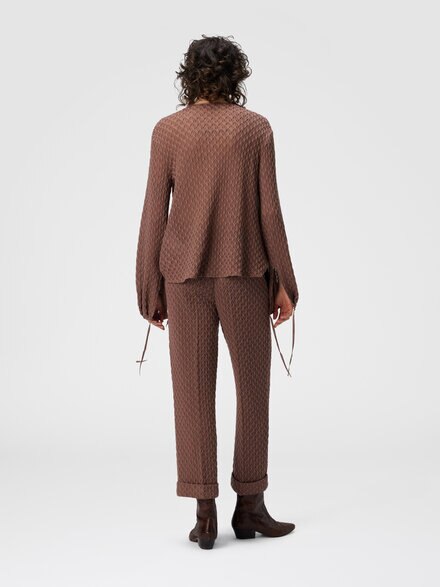 Crew neck blouse in wool blend, Beige - DS25WJ0KBR012J81314