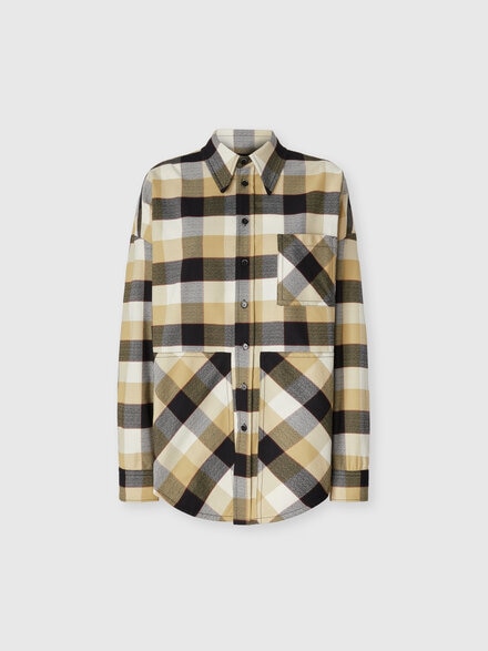 Oversized check shirt, Beige - DS25WJ0PBW00Z6S01JC