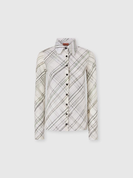 Tartan criss-cross shirt, White  - DS25WJ16BK01FOSM9W6