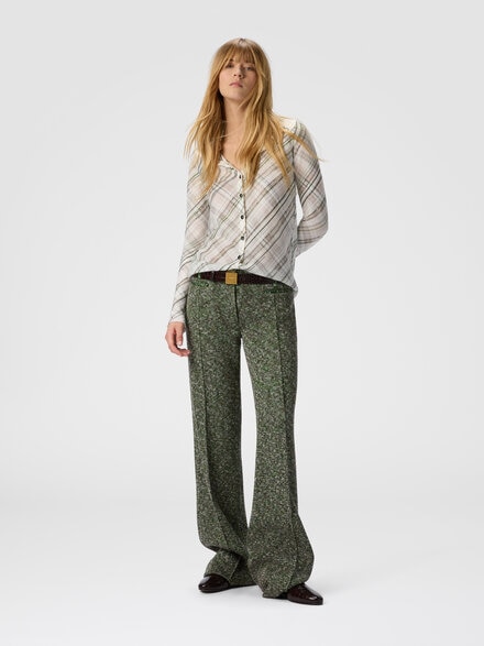 Camisa tartán criss cross, Weiß  - DS25WJ16BK01FOSM9W6