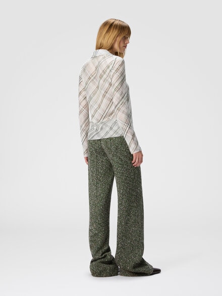 Camisa tartán criss cross, Weiß  - DS25WJ16BK01FOSM9W6