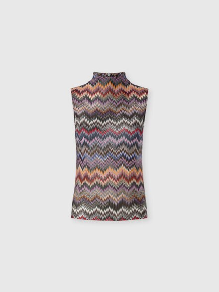 High-neck top with snake pattern, Multicoloured  - DS25WK05BR012GSM9U4