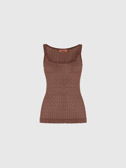 Tank Top in Embroidered Lace, Beige - DS25WK07BR012J81314