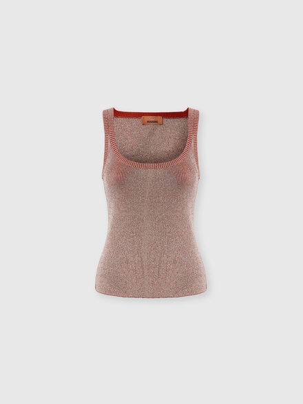 Camiseta de tirantes de mezcla viscosa y lamé, Rosa Lamé - DS25WK0MBK01BYL201F