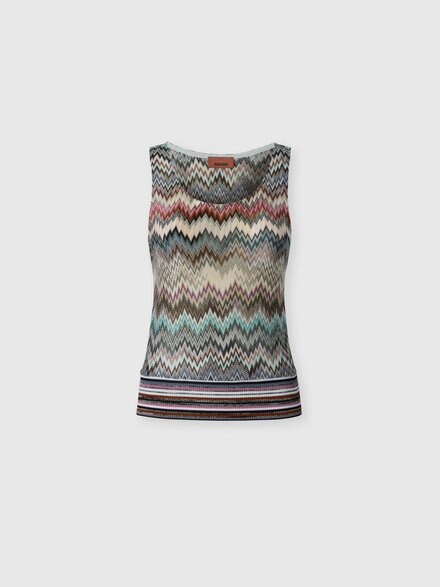 Top sin mangas de viscosa con zigzag, Multicolor  - DS25WK0OBR012GSM9QW