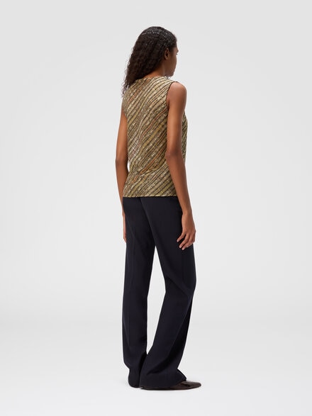 Top cuello redondo tartán criss cross, Grün & Gold - DS25WK15BK01EPSM9W0