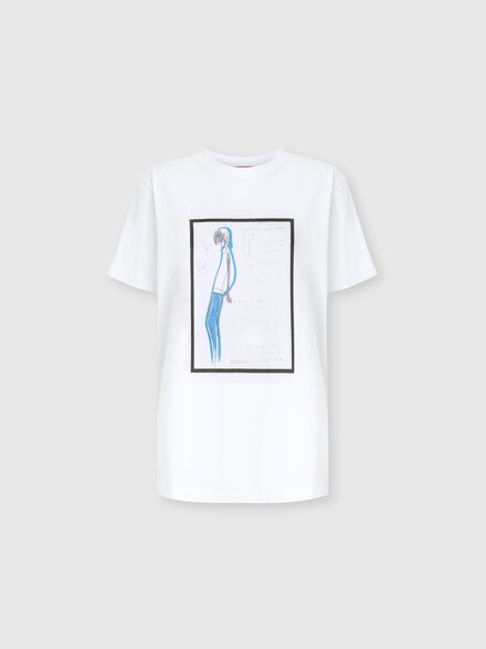 Printed jersey t-shirt, White  - DS25WL09BJ00PY14001