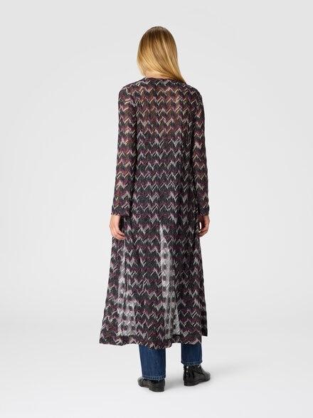 Long cardigan in embroidered lace, Black & Purple - DS25WM0UBR012PS91P5