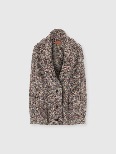Oversize-Cardigan aus Wollmischung, Multicolor  - DS25WM10BK01F3SM9UT