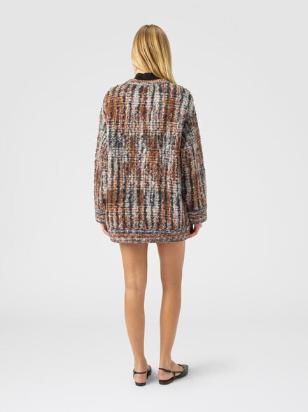Cardigan with check pattern, White & Beige - DS25WM1NBC005MS417U