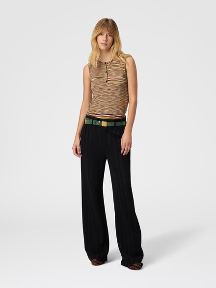 Buttoned vest with flame pattern, Multicoloured  - DS25WN0MBK01CCFM13W