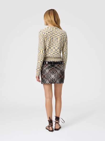 Crew neck sweater with flame pattern, Yellow  - DS25WN0VBK01CBF002N