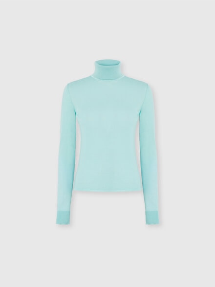 Jersey de cuello alto en punto liso, Azul Claro - DS25WN11BK01DP44715