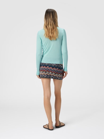 Jersey de cuello alto en punto liso, Azul Claro - DS25WN11BK01DP44715