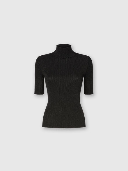Cuello cisne con hilos lamé, Negro - DS25WN13BK01BYL905E