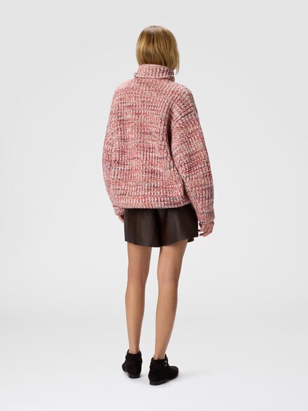 Jersey oversize cuello alto en punto flameado, Mehrfarbig  - DS25WN1UBK01ESSM9WM