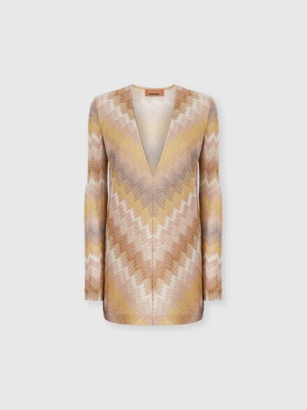 Mini abito manica lunga in lurex degradè, Multicolore  - DS26SG07BR014SS10C0