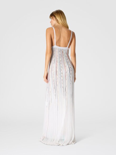 Sleeveless Flame-Effect Viscose Lamé Gown, Green& Brown - DS26SG16BK01GZSM9ZZ