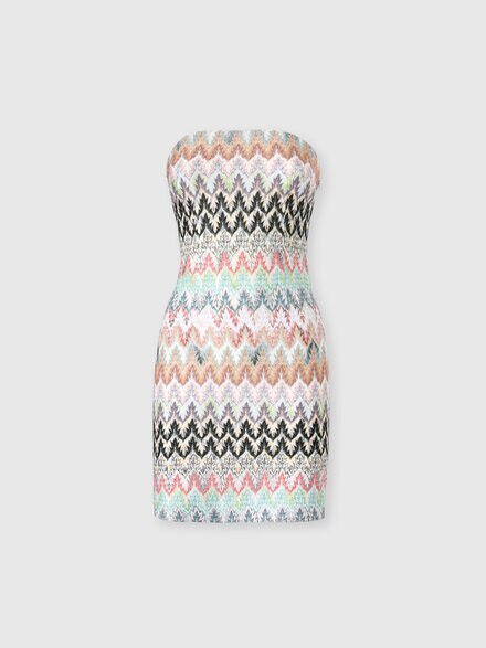 Minivestido de algod&oacute;n y viscosa lam&eacute; con motivo de encaje, Verde & Marr&ograve;n - DS26SG2JBR014ZSM9Y4