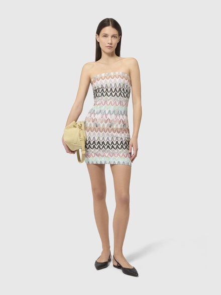 Minivestido de algod&oacute;n y viscosa lam&eacute; con motivo de encaje, Verde & Marr&ograve;n - DS26SG2JBR014ZSM9Y4