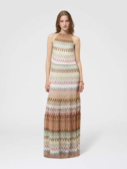 Robe longue en dentelle zig zag, Multicolore  - DS26SG3IBR015ISMSPJ