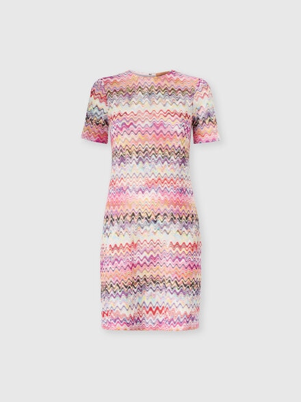 Vestido corto de manga corta, Rosa & Multicolor - DS26SG4HBR0147SM9TH