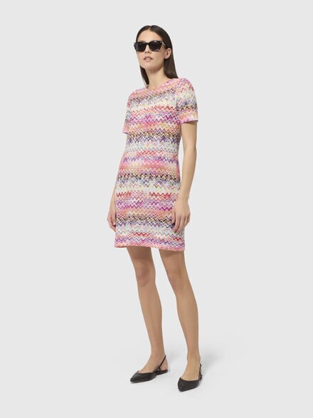 Vestido corto de manga corta, Rosa & Multicolor - DS26SG4HBR0147SM9TH