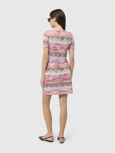 Vestido corto de manga corta, Rosa & Multicolor - DS26SG4HBR0147SM9TH