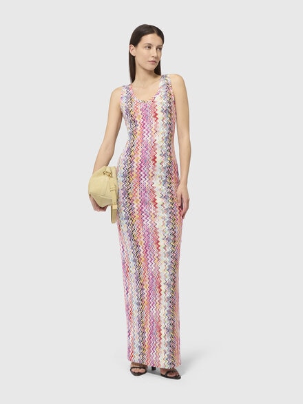 Vestido largo de tirantes, Rosa & Multicolor - DS26SG4IBR0147SM9TH