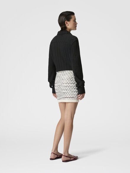 Cashmere and Viscose Mini Skirt, Green& Brown - DS26SH0TBK01HCS01KQ