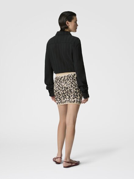 アニマルジャカードニット ミニスカート（スパンコール付き）, グリーン& 茶色 - DS26SH0UBK01HDS01KR